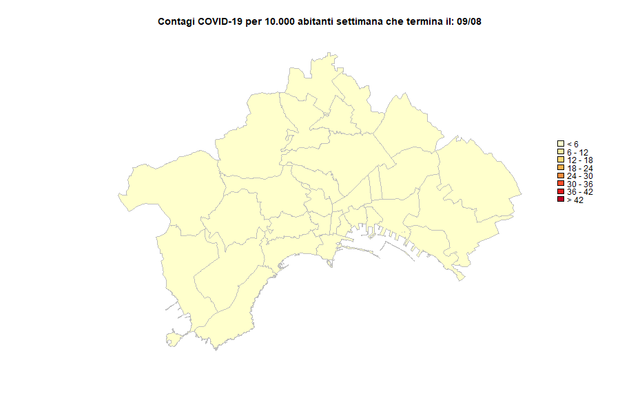 Animazione dell'andamento dei contagi da Covid-19 nella città di Napoli