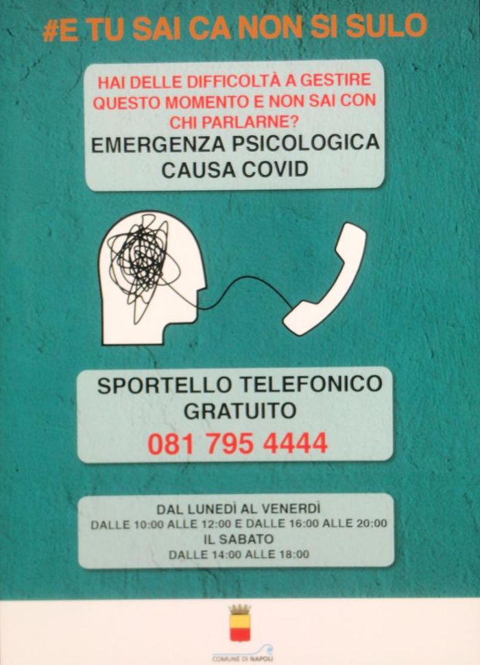 Progetto di sostegno psicologico telefonico "e tu sai ca nun sì sule"