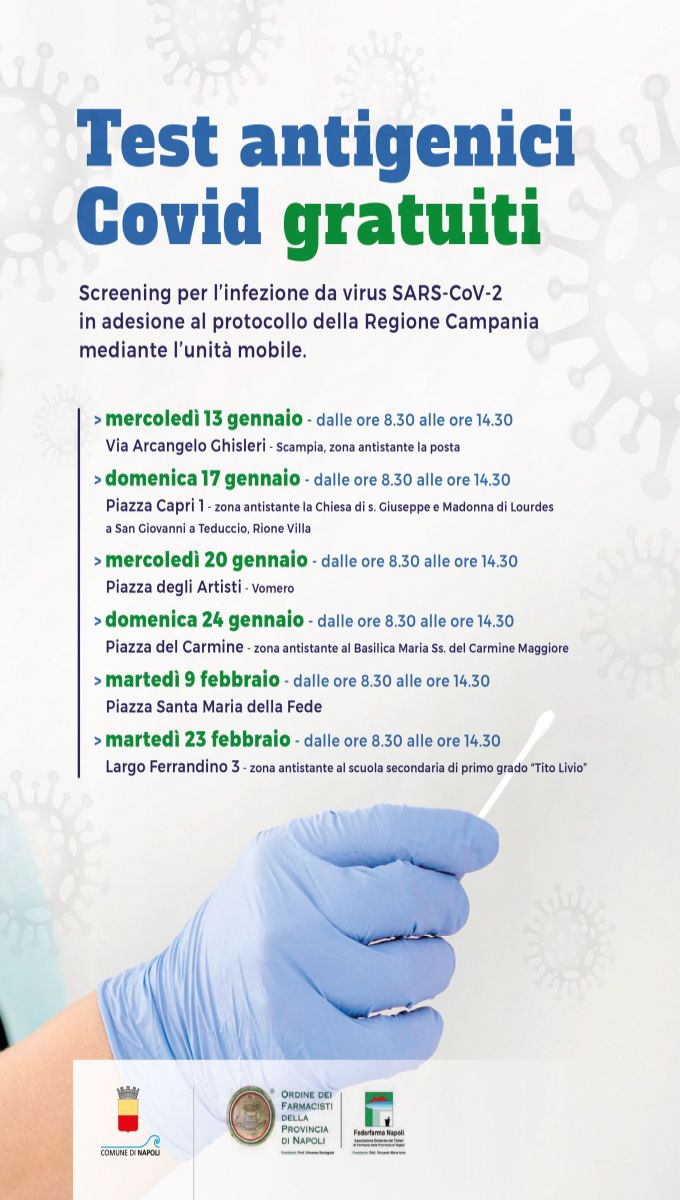 Un tampone per tutti - Test antigenici Covid gratuiti