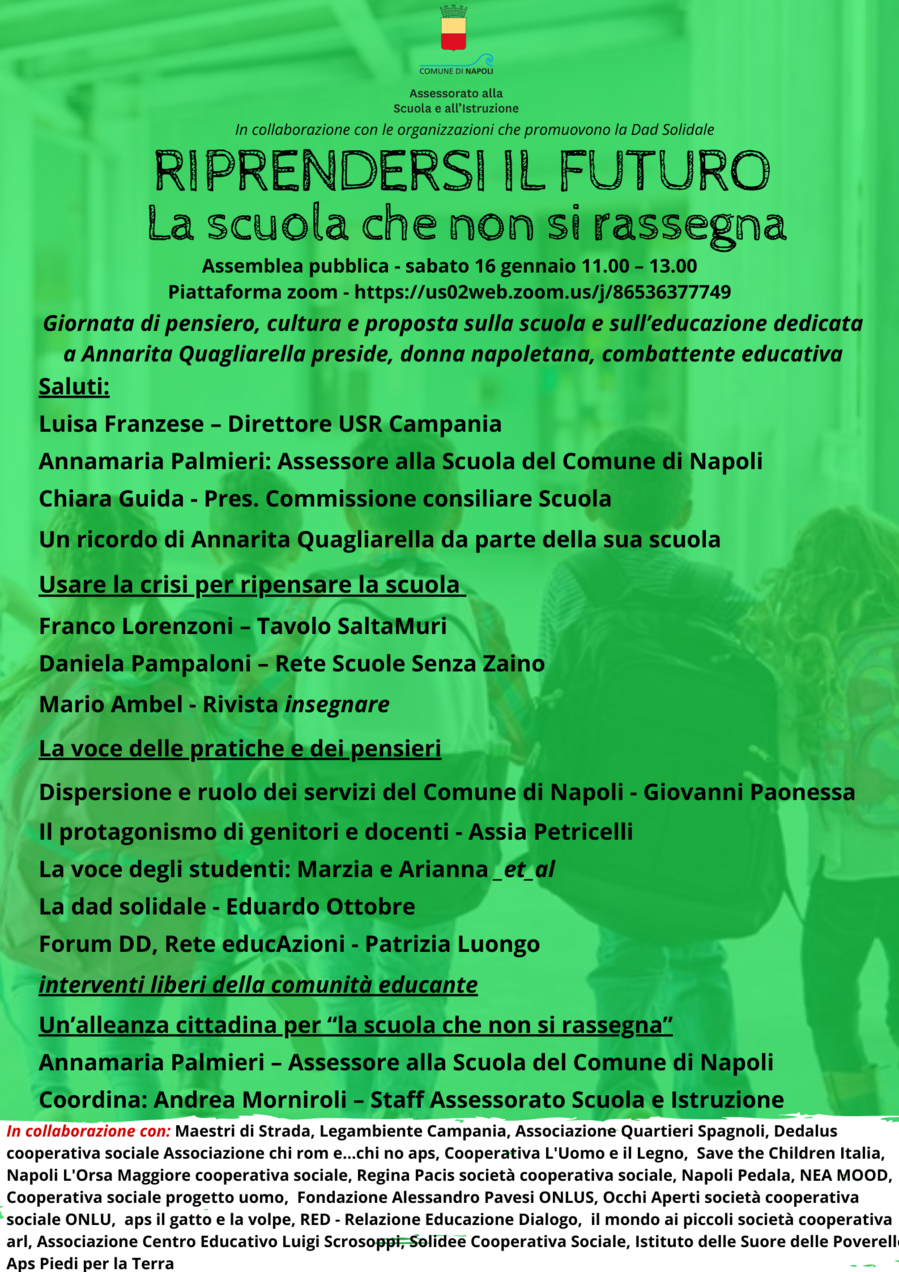 Assemblea pubblica su Zoom: "Riprendersi il futuro. La scuola che non si rassegna"